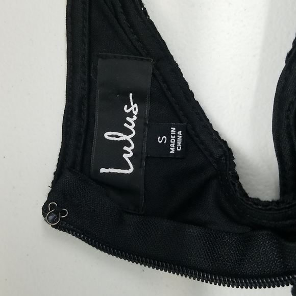 Lulus Black Lace Floral Razor back size cutout Dress - Picture 7 of 8